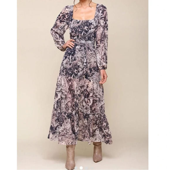 Avec Les Filles Dresses & Skirts - Avec Les Filles maxi chiffon dress, size 6, equestrian print, NWT